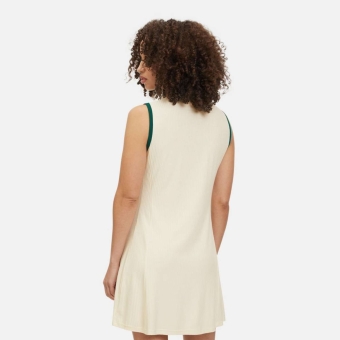 Fila LAHORE ribbed polo dress antique white - beige | FILA Official