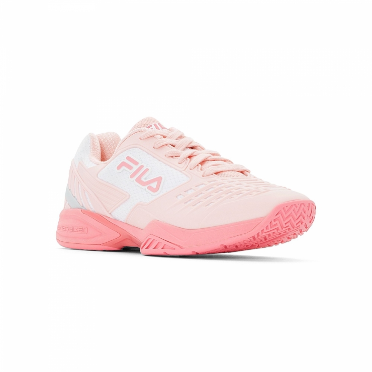 salmon pink white fila shoes