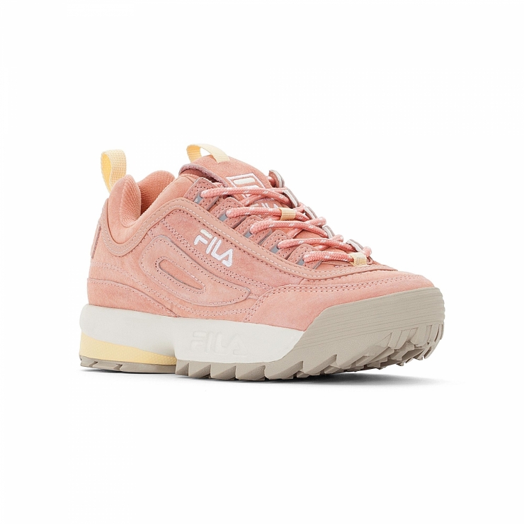 salmon pink white fila shoes
