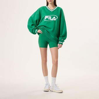 Fila HAILEY V-NECK PULLOVER FILA GREEN / WHITE - green