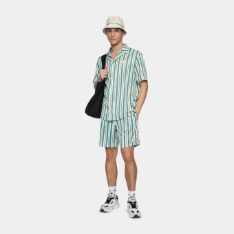 Fila LASTRO striped satin shorts - green | FILA Official