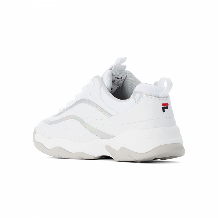fila ray low white silver