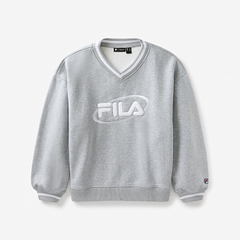 Fila HAILEY BIEBER V-NECK PULLOVER GREY HEATHER / WH