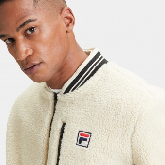 Fila LEUBSDORF teddy jacket bone white black black. FILA Official