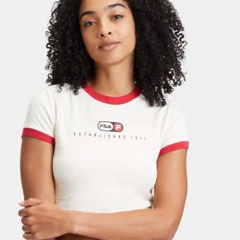 Fila LUVERNE tight ringer tee Antique White - white | FILA
