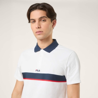 Fila SAGANO relaxed taped polo shirt - white | FILA Official