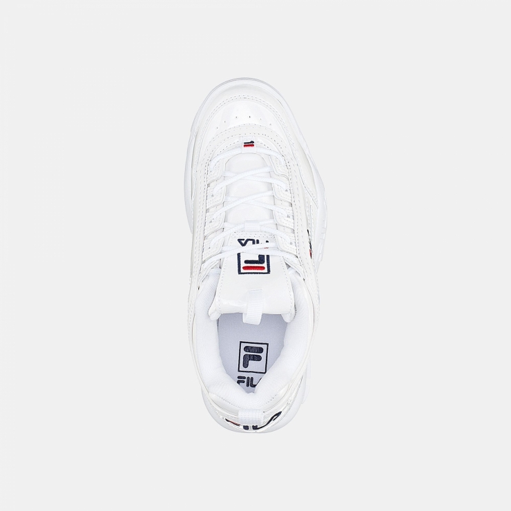 fila disruptor glossy white