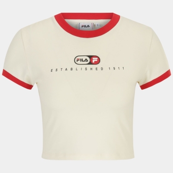 Fila LUVERNE tight ringer tee Antique White - white | FILA