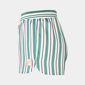 Fila LASSANCE striped satin shorts - green | FILA Official
