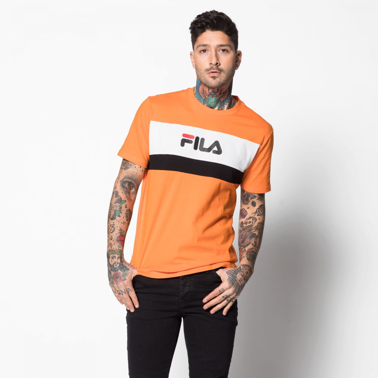 orange fila shirt