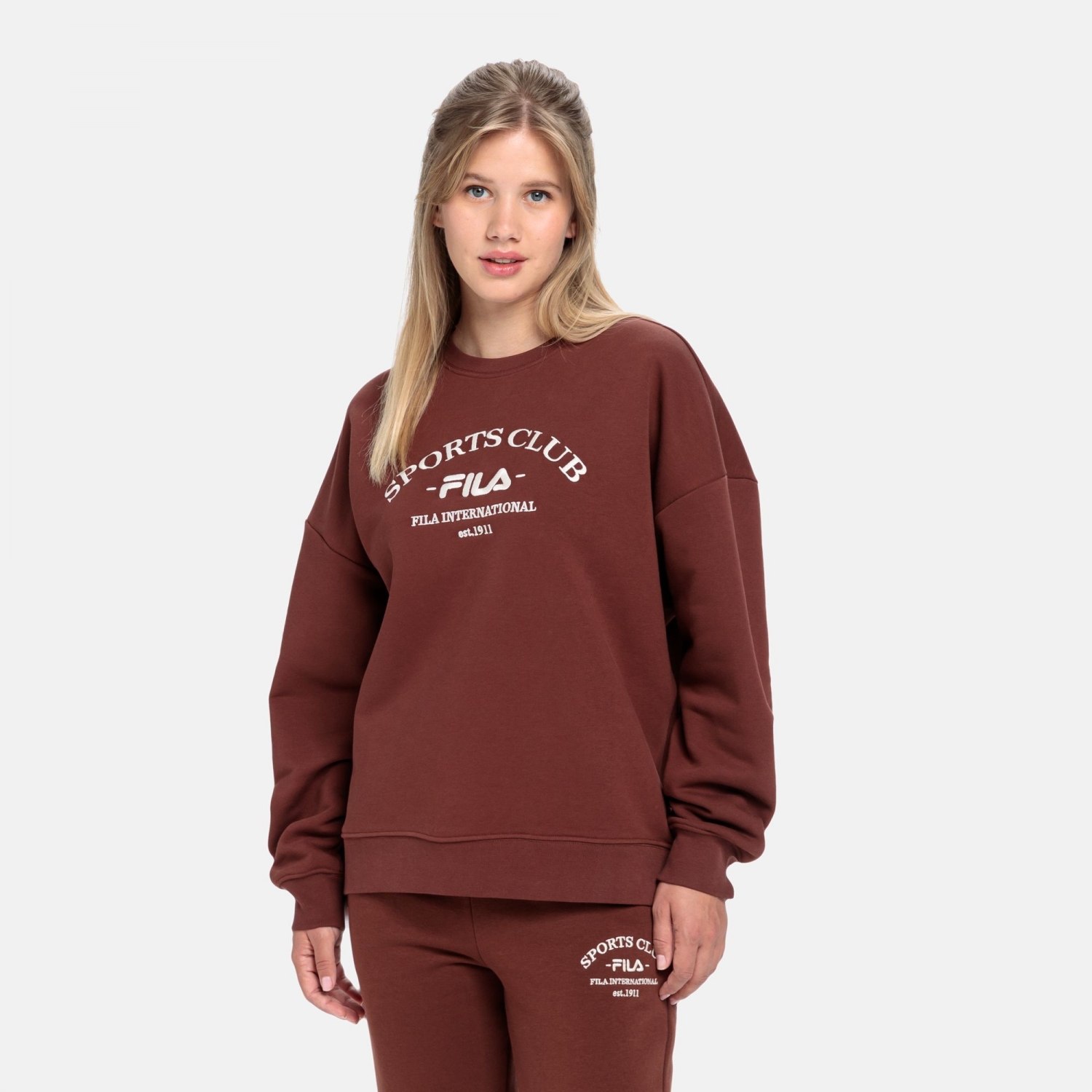 Fila Borod Loose Fit Crew Sweat chocolate fondant FILA Official