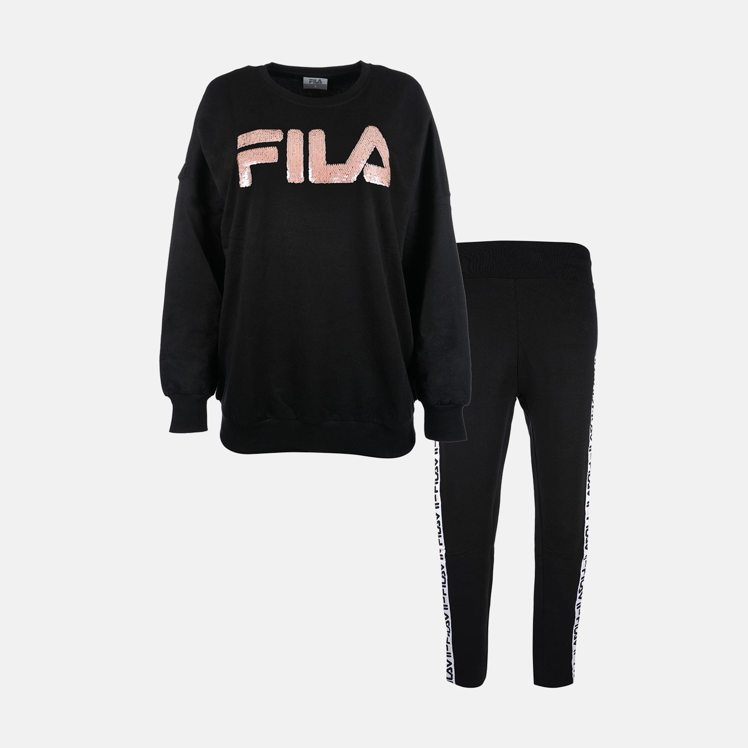Fila Brushed Cotton Fleece Pyjama black Bild 1