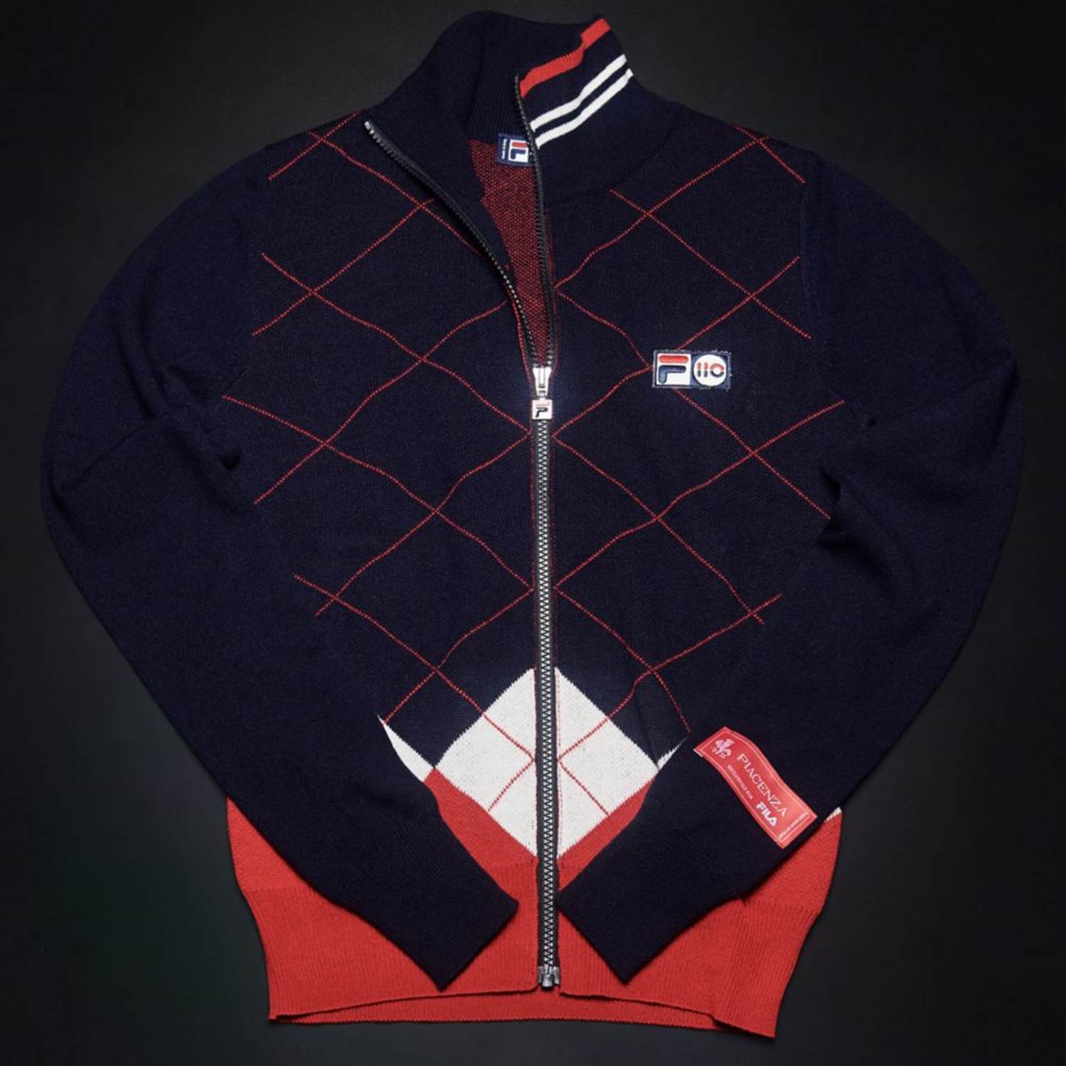 Fila Cashmere Argyle Full Zip Sweater Bild 1