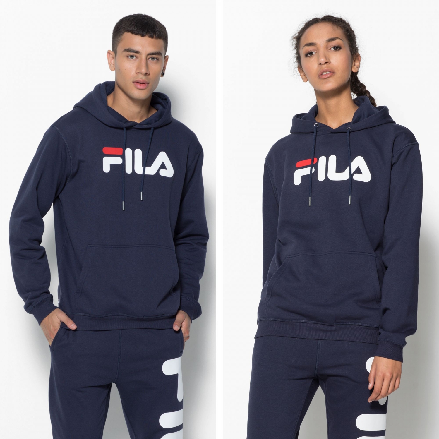Fila classic logo hoodie kangaroo Clearance