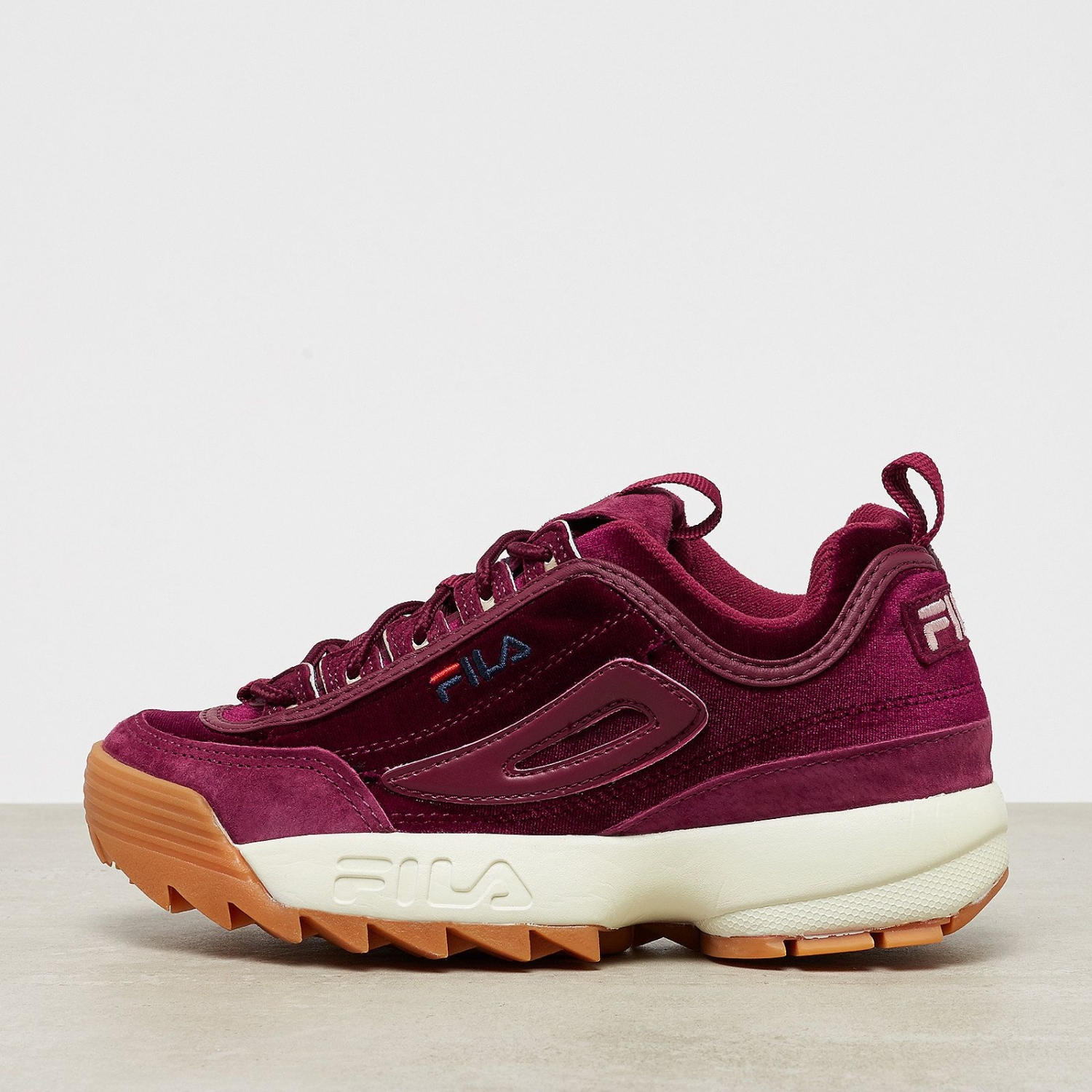Fila Disruptor Low Velvet Wmn burgundy red red FILA Official