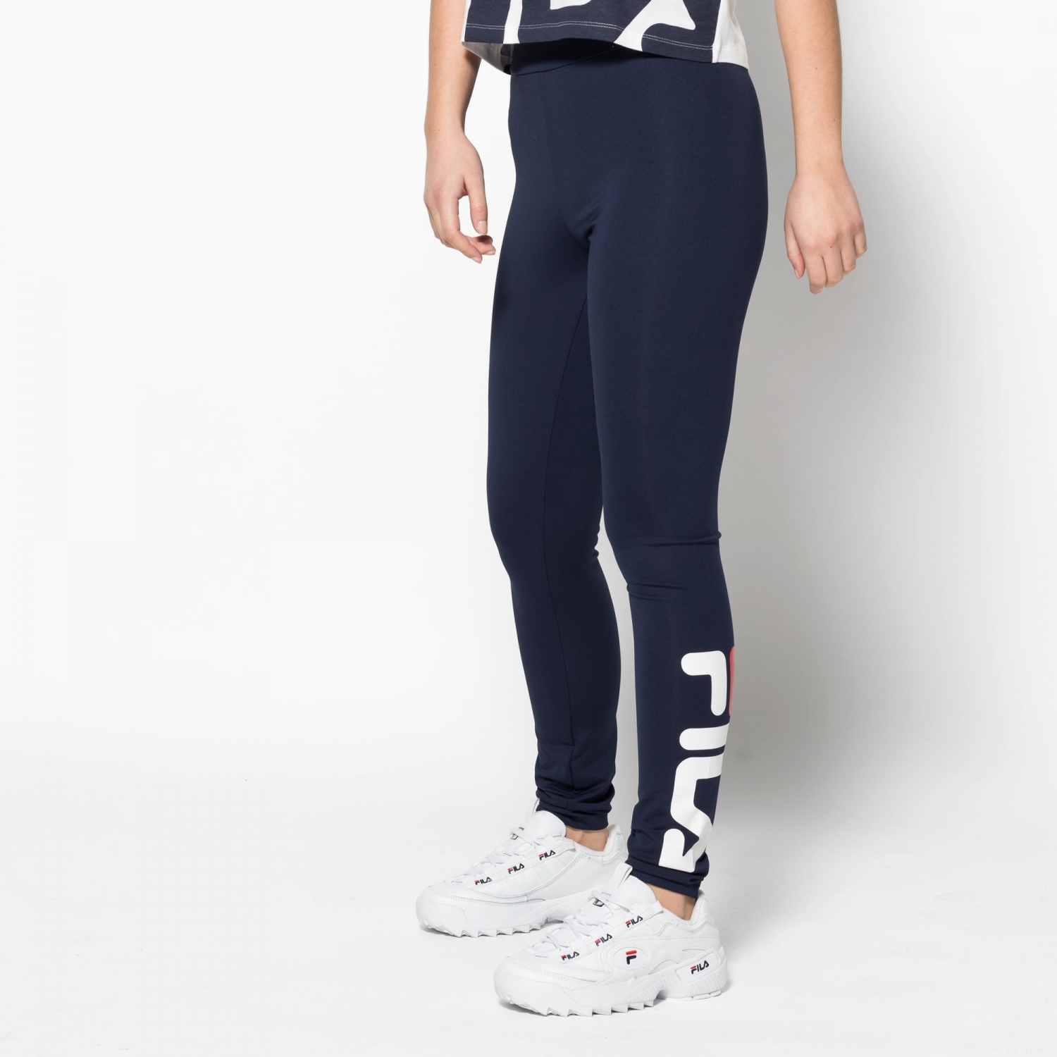 white fila leggings