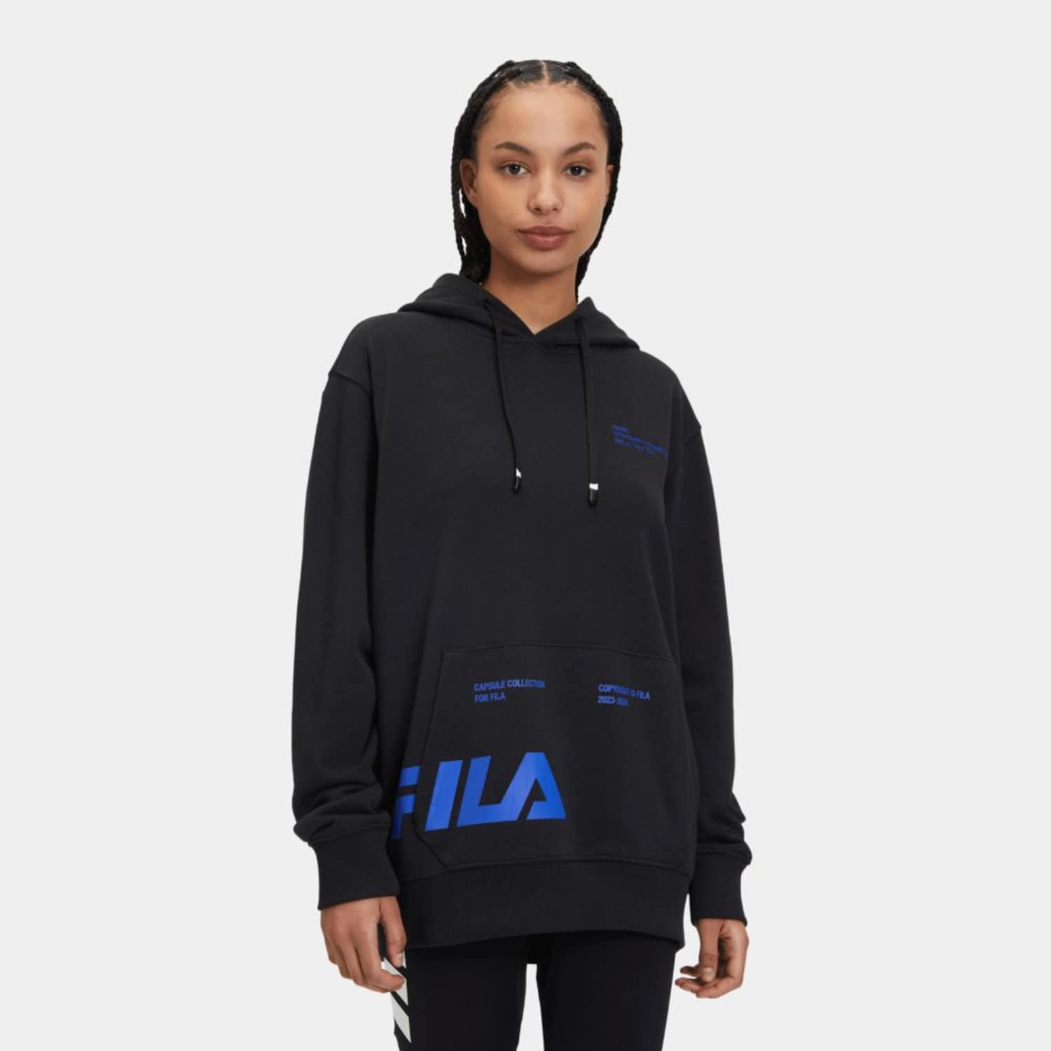 Fila Hoodie with kangaroo pocket, transfer and embroidery detail black Bild 1