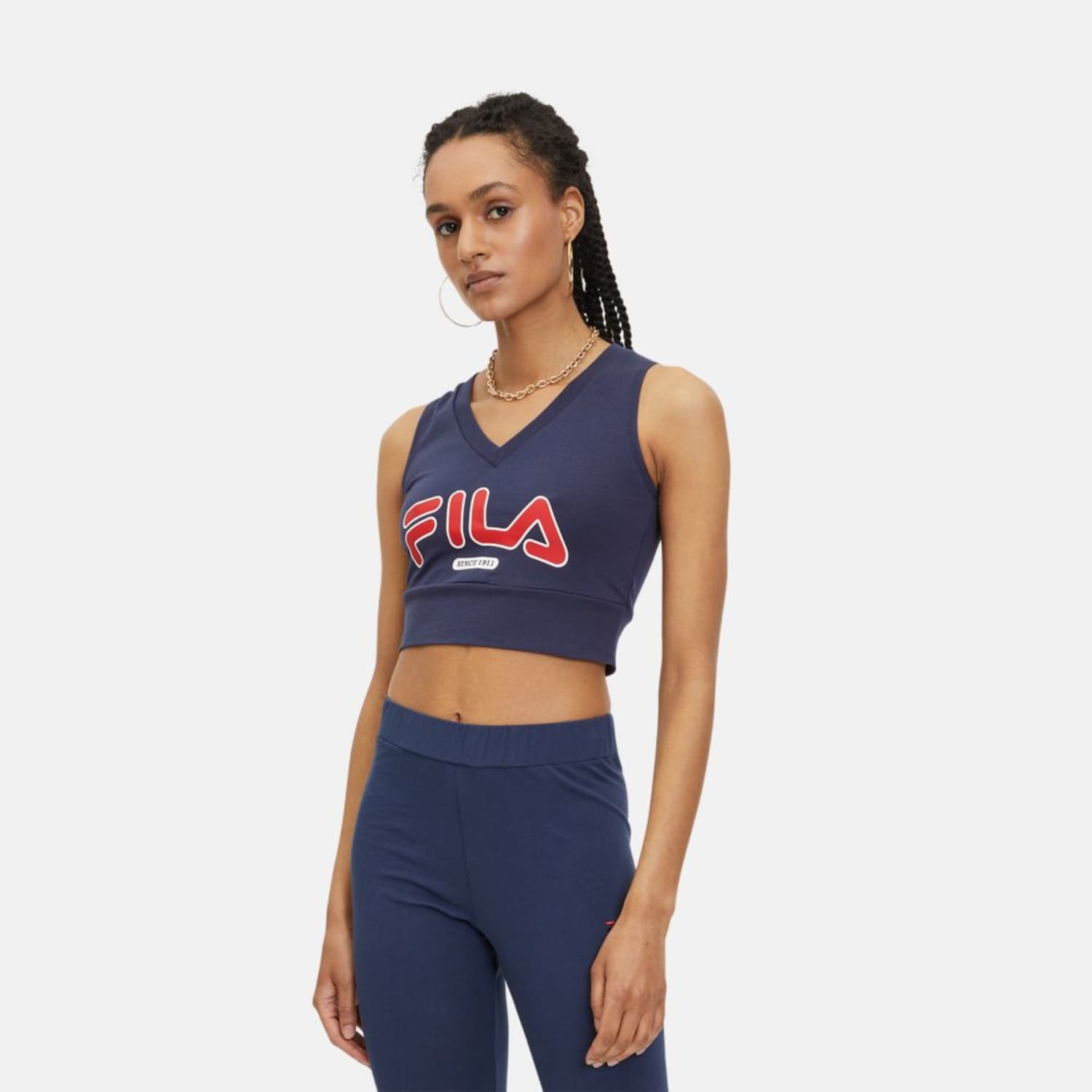 Fila LAIXI cropped V-neck top black iris Bild 1