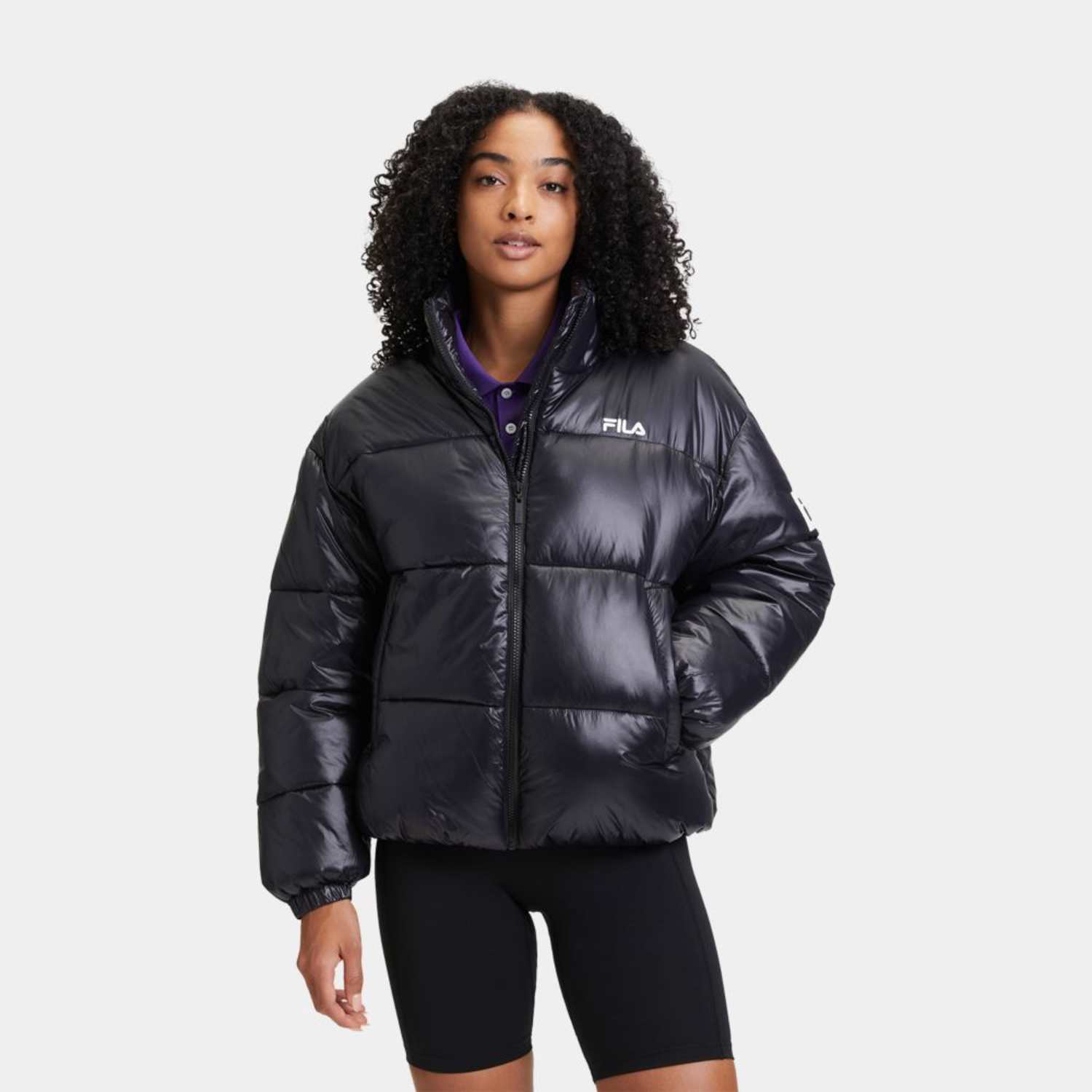 Fila LEPE shiny puffer jacket Black Bild 1