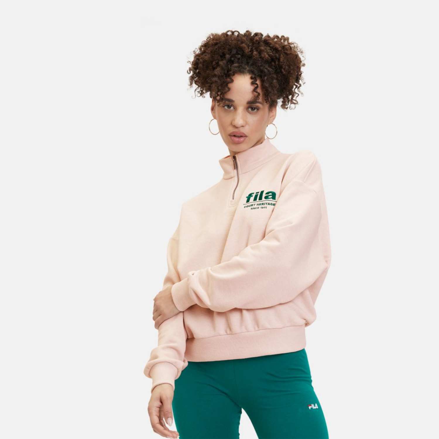 Fila LIMA graphic half-zip sweater oatmeal melange Bild 1