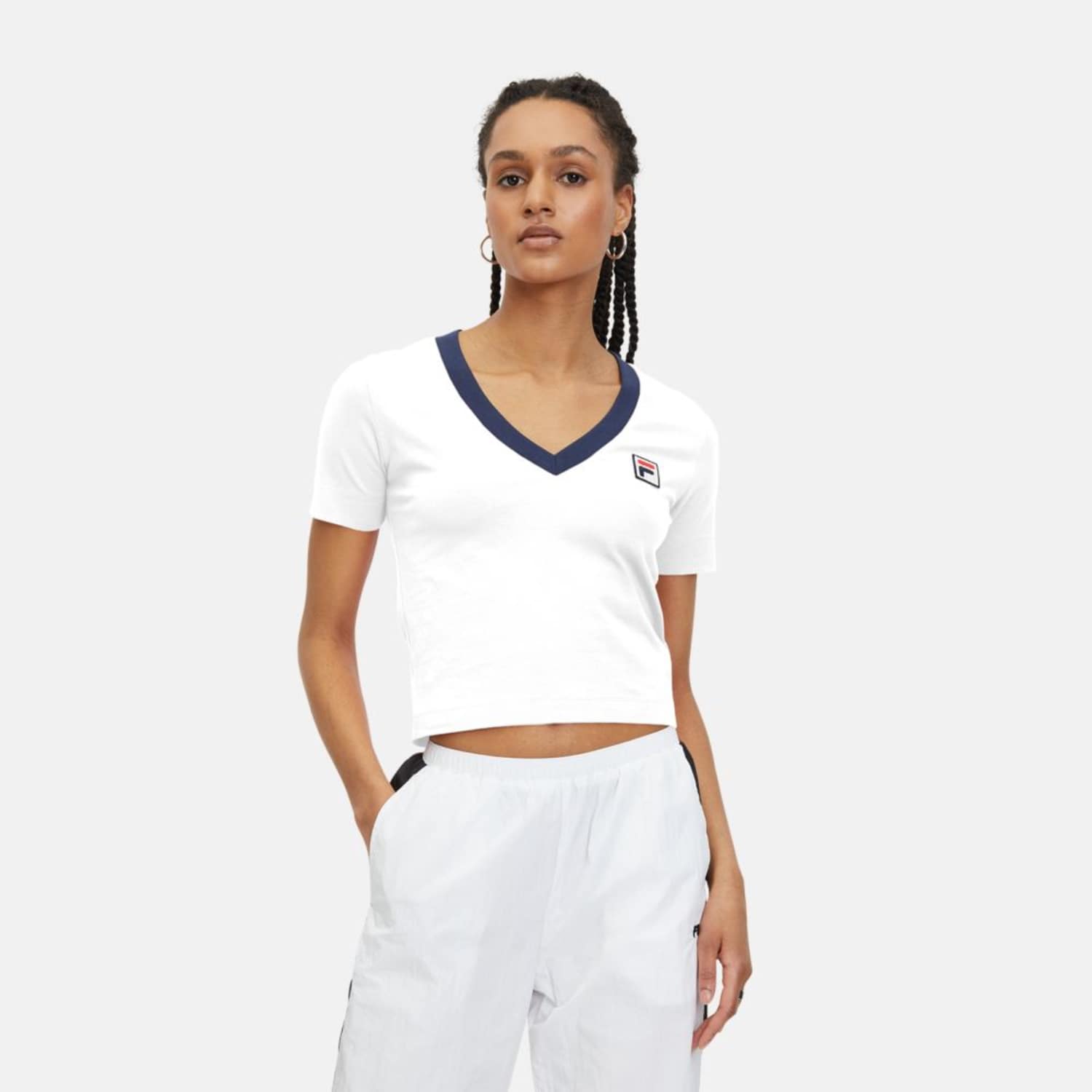Fila LUDHIANA V-neck tee bright white Bild 1