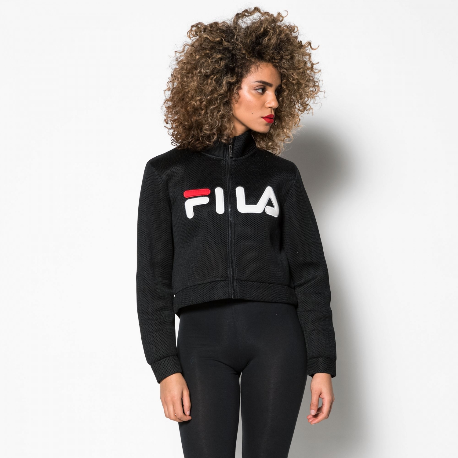 Fila Nicole Cropped Jacket - black | FILA Official