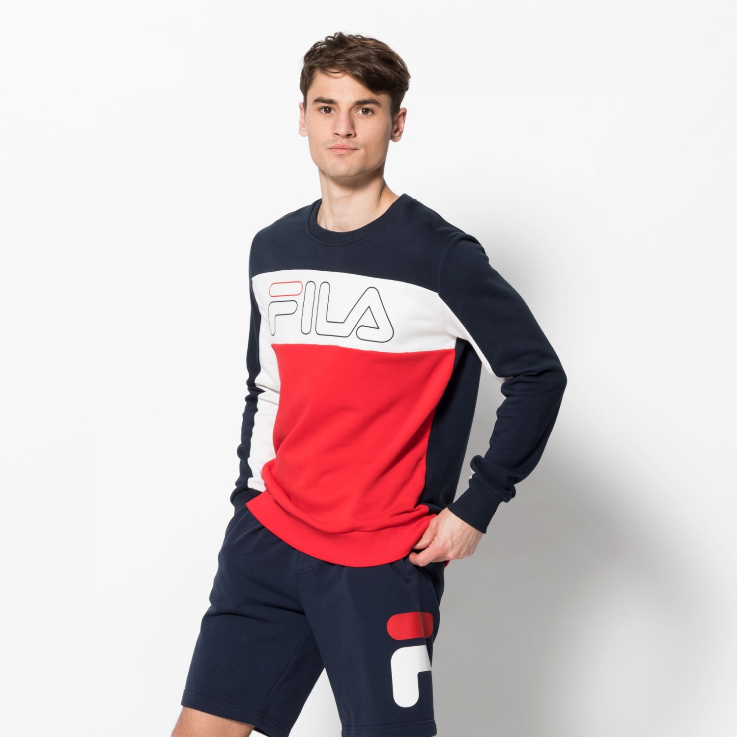 Fila Sweater - navy blue red | FILA Official