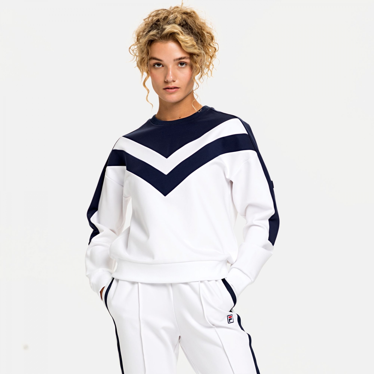 Fila Taith Crew Shirt white-black-iris Bild 1