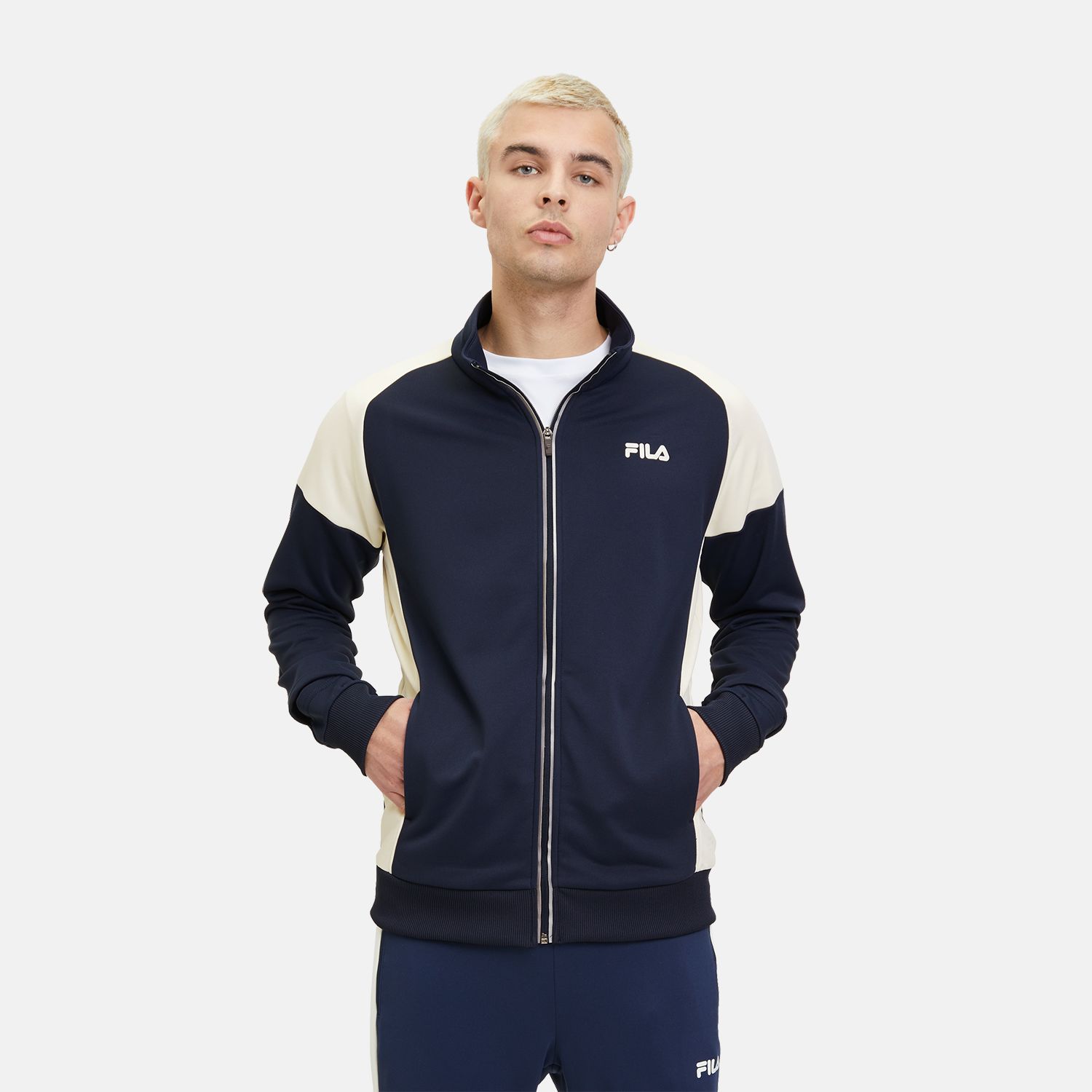 Fila TEOLO track jacket black iris antique white b. FILA Official