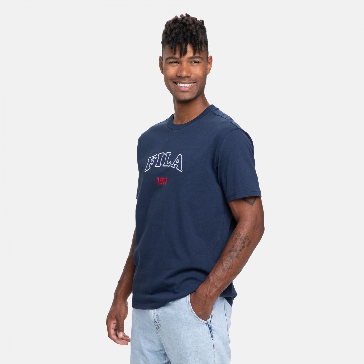 Fila Tripoli Dropped Shoulder Tee black iris black. FILA Official