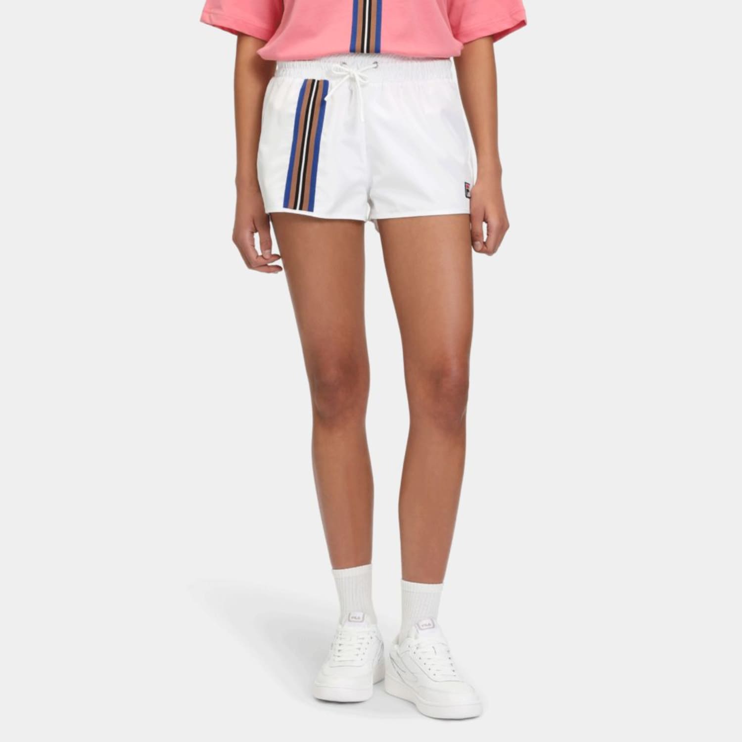 Fila Woven shorts with seven stripes tape detail white Bild 1