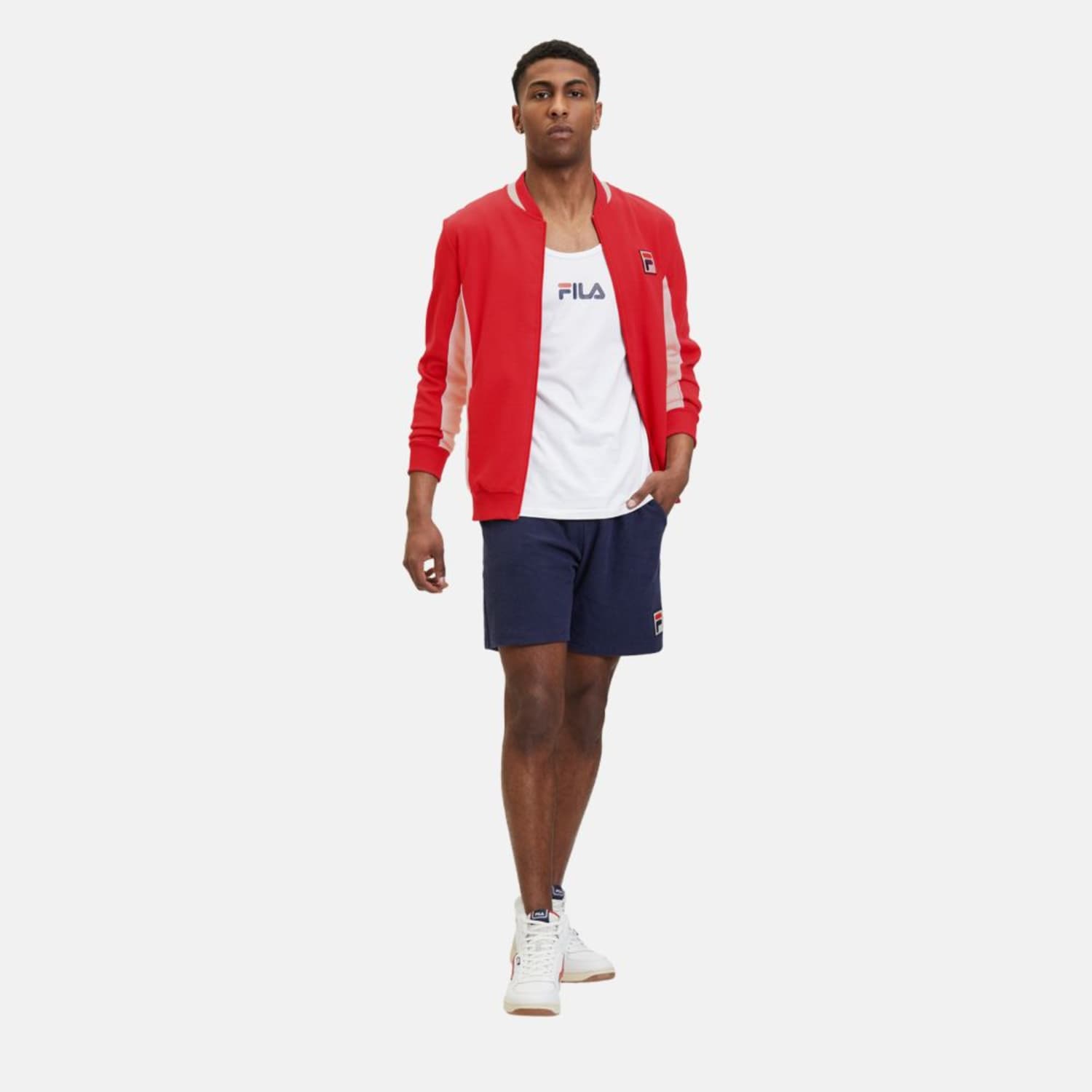Fila LINCOLN track jacket true red-antique white Bild 2