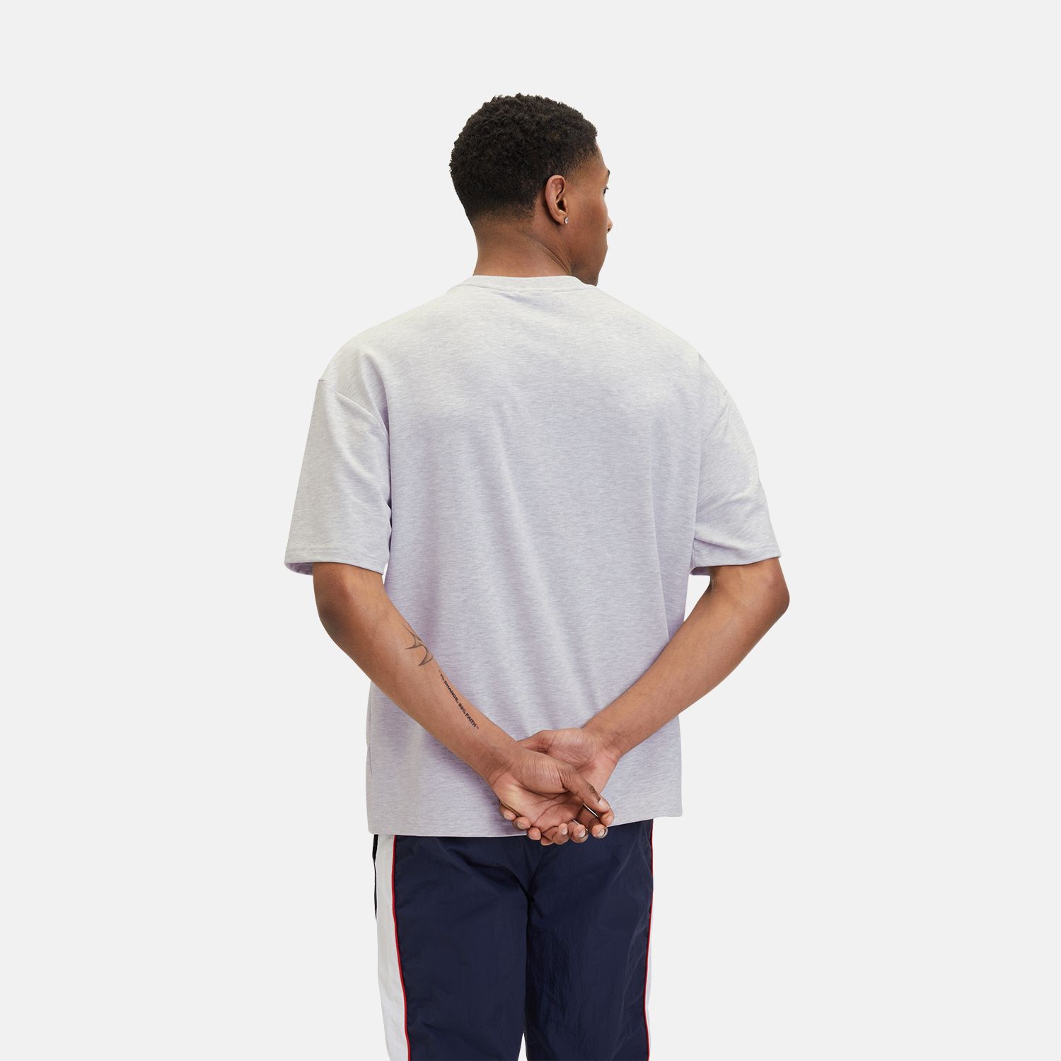 Fila LOWELL oversized logo tee light grey melange Fila LOWELL oversized logo tee light grey melange