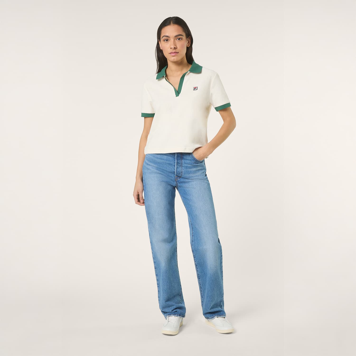 Fila BELFORT relaxed johnny collar towelling top Bild 3