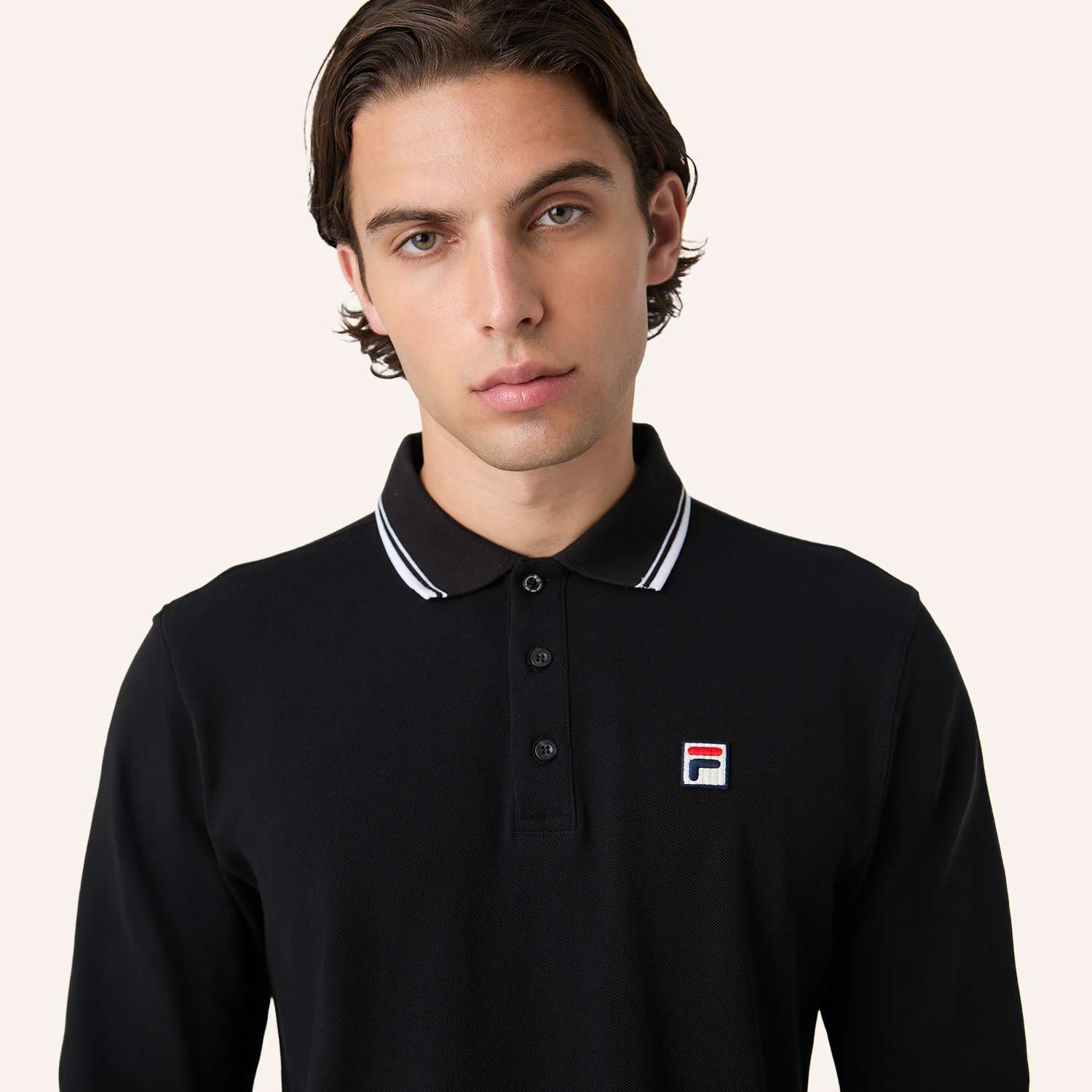 Fila BIELLA regular tipped long sleeve polo shirt Bild 3
