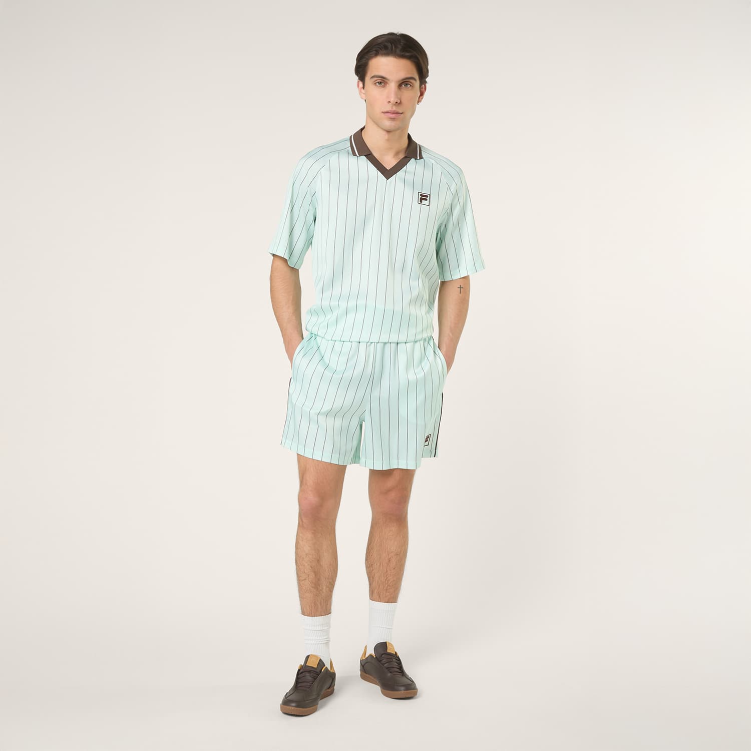 Fila COVERCIANO loose pinstriped satin shirt Bild 3