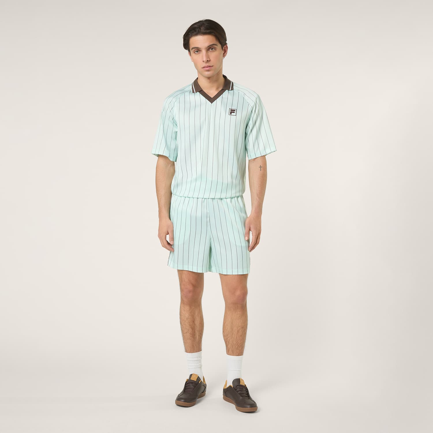 Fila COVERCIANO loose pinstriped satin shorts Bild 3