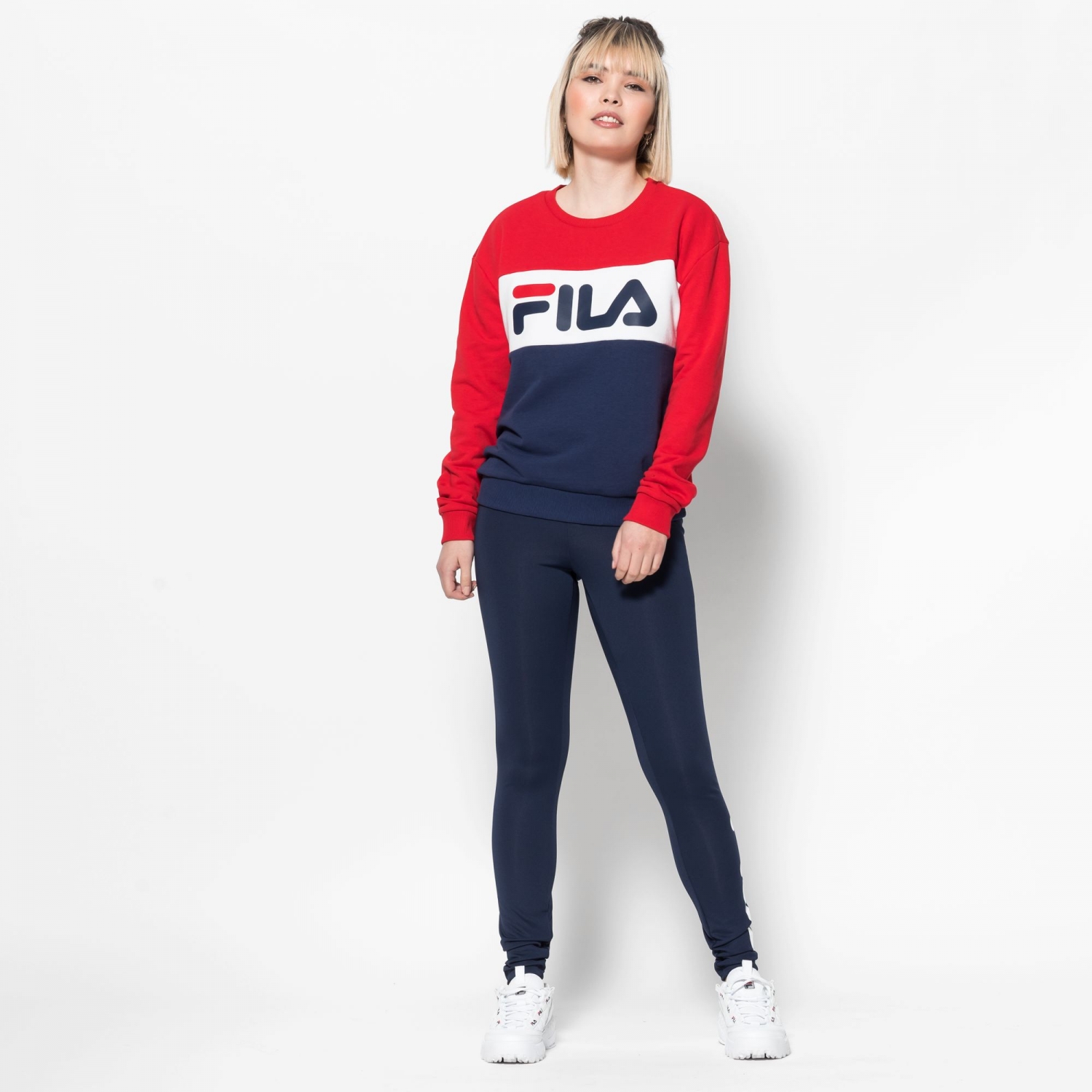 Fila Leah Crew Sweat black-iris-red-white Bild 3