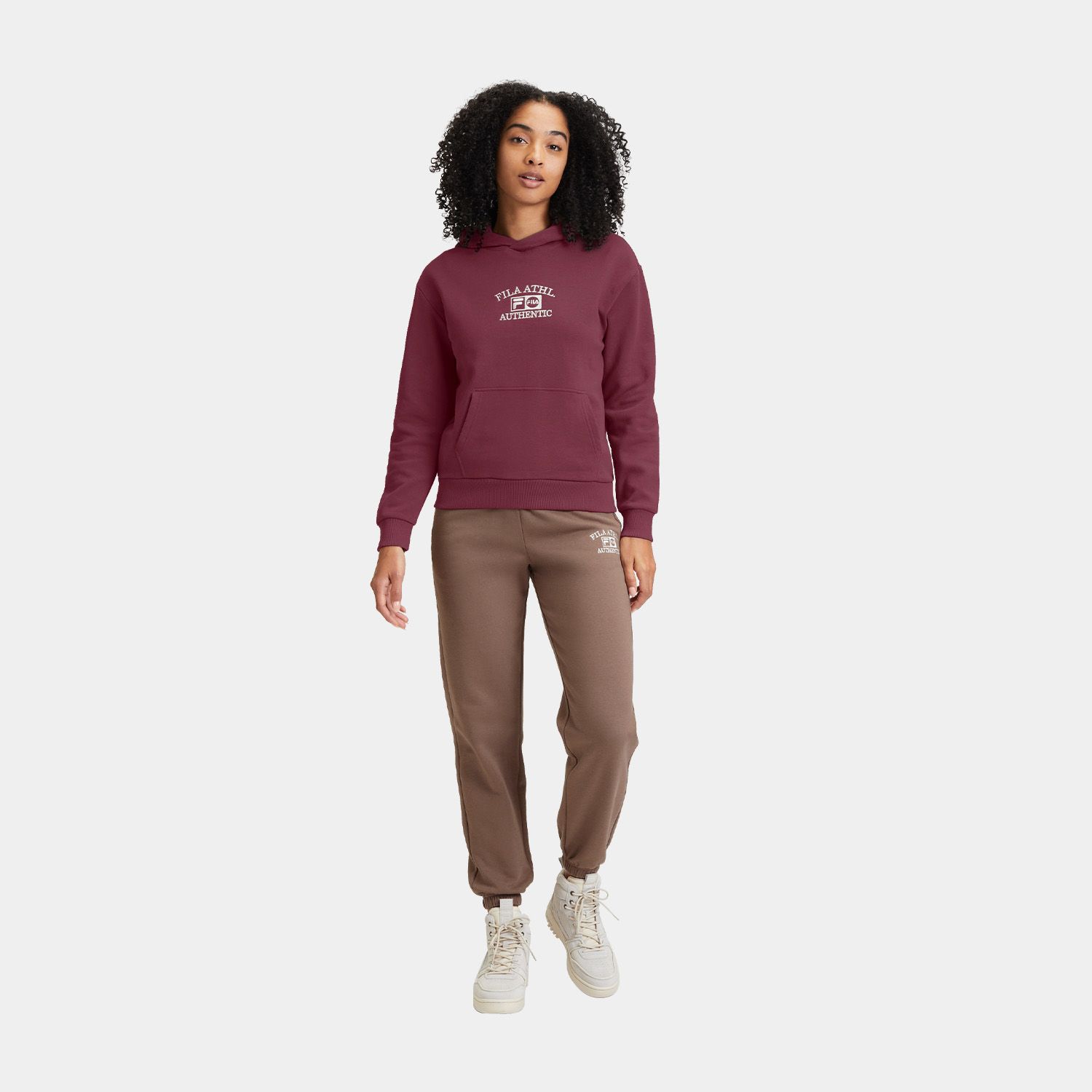 Fila LINNA graphic hoody Winetasting red FILA Official