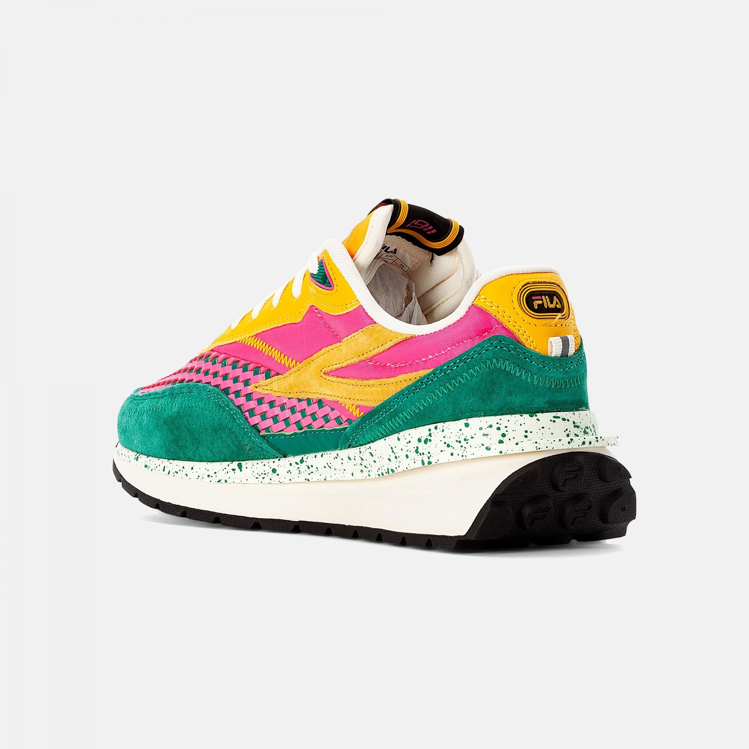 pink yellow sneakers