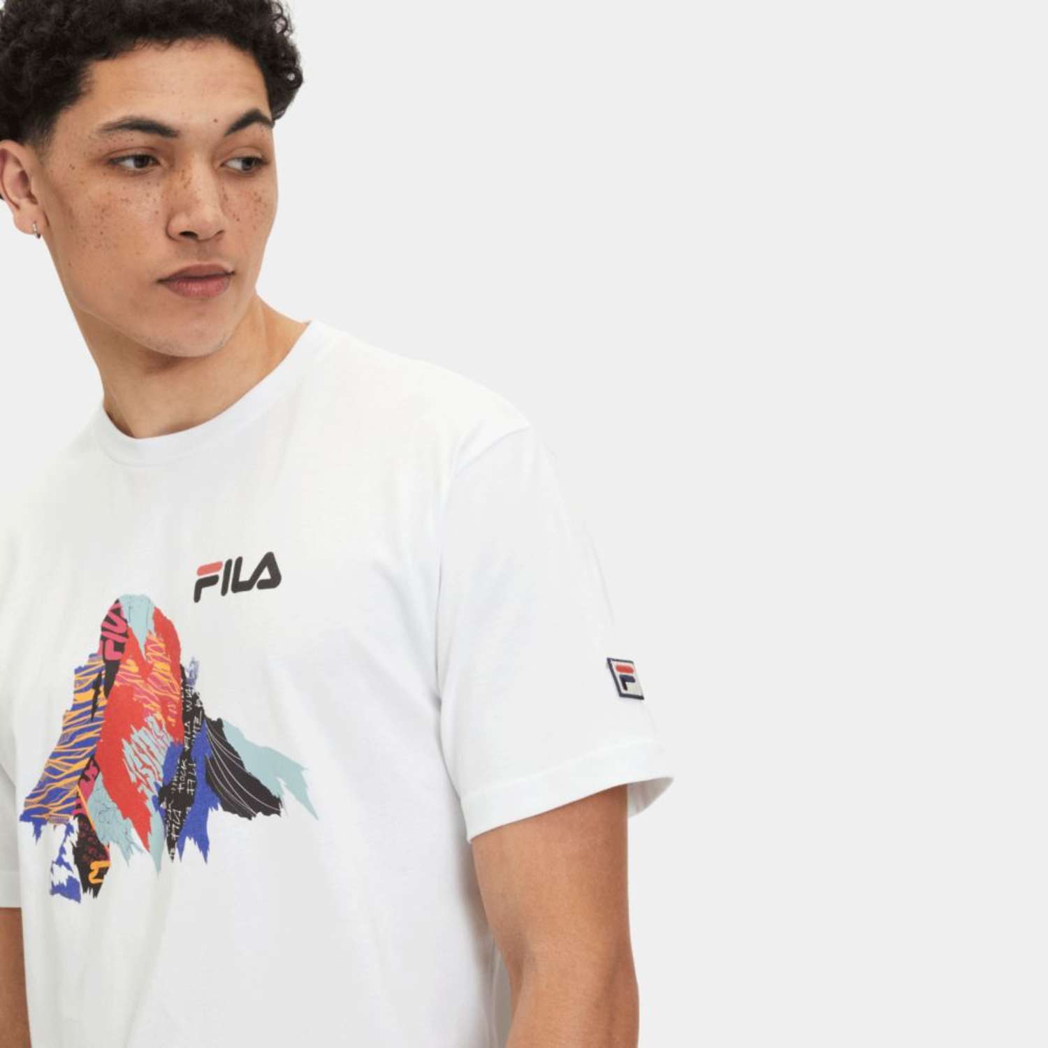 Fila Regular fit short sleeves t-shirt with mountain peak graphic white Bild 3