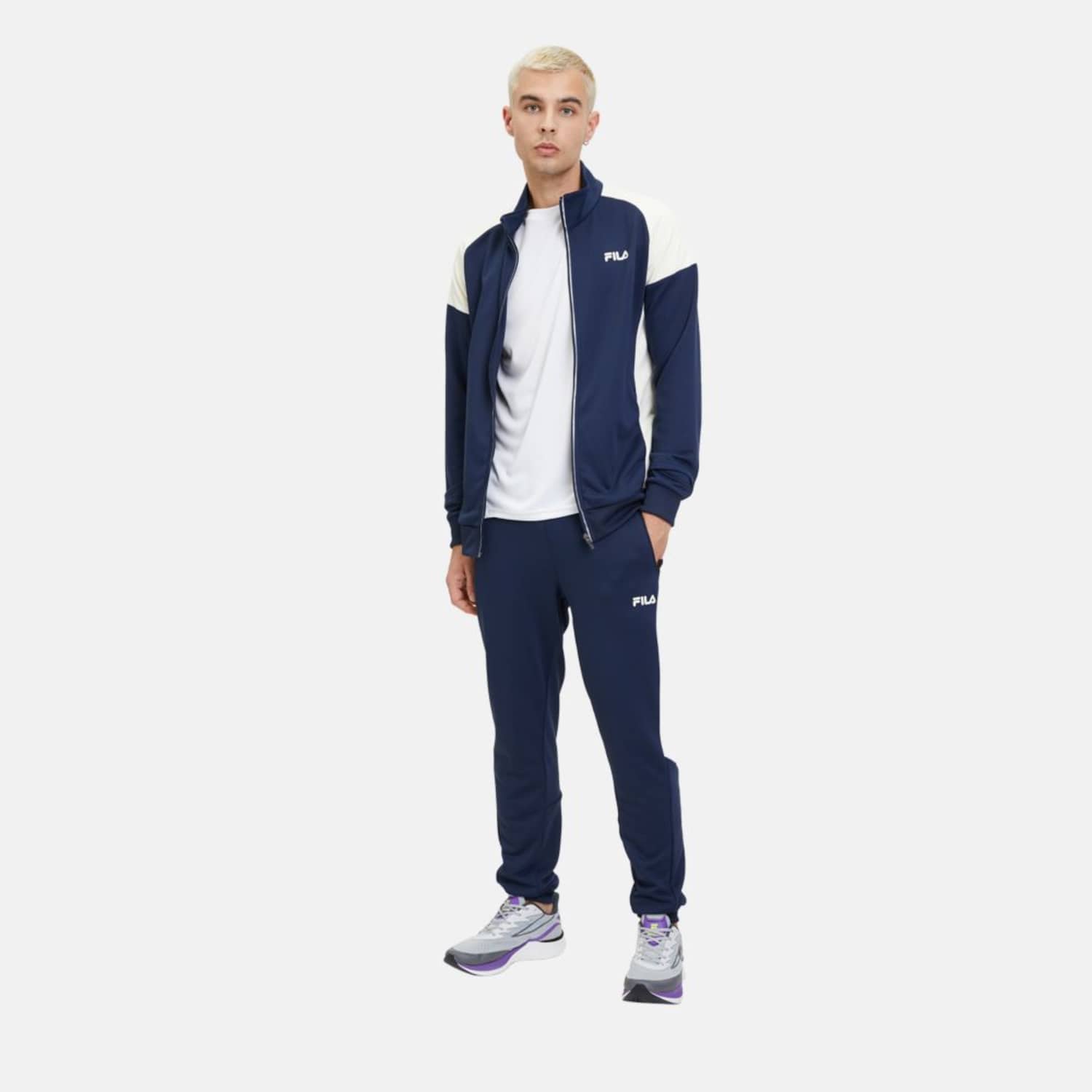 Fila TEOLO track pants black iris-antique white Bild 3