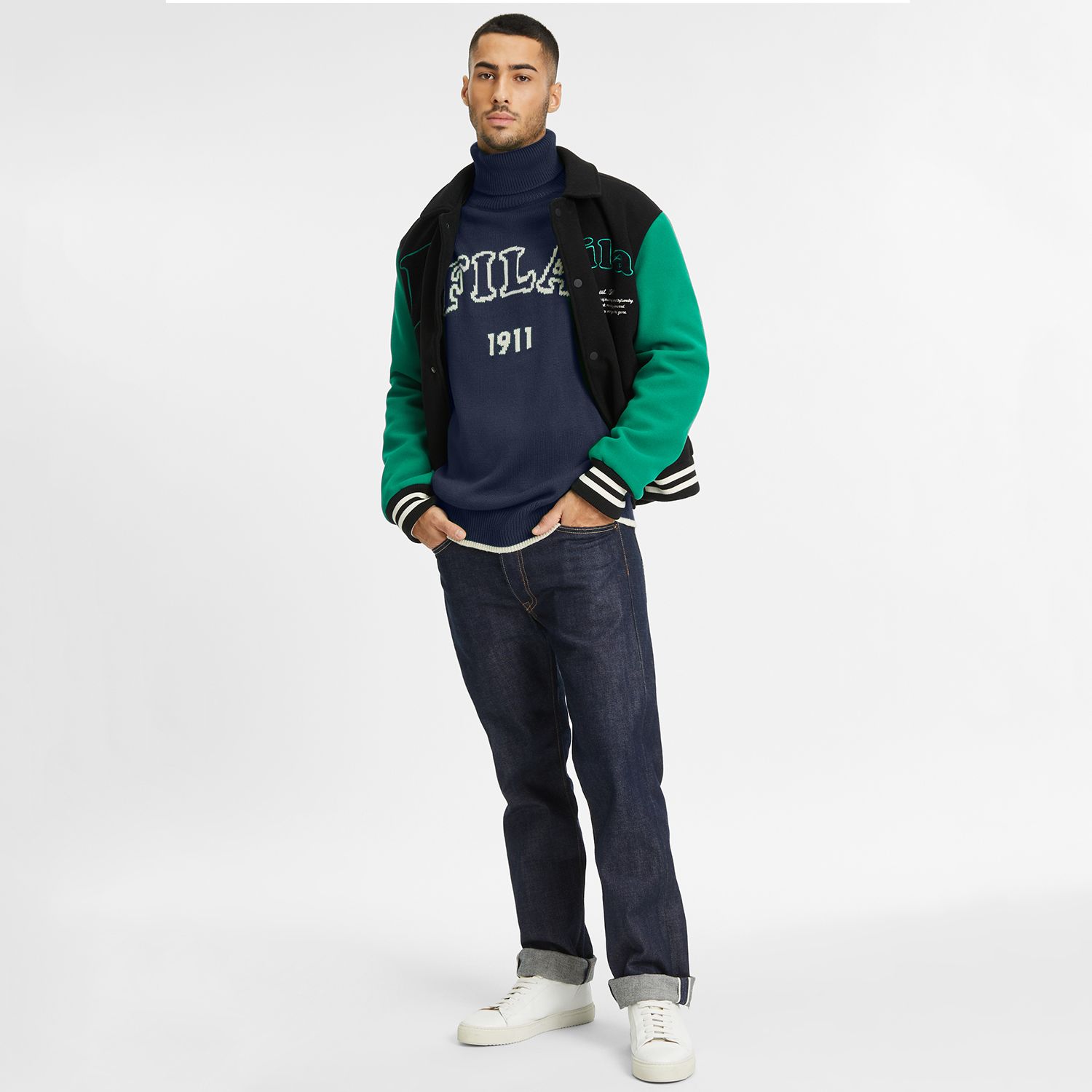 Fila Tirupati Knitted Turtle Neck Sweater black iris. FILA Official