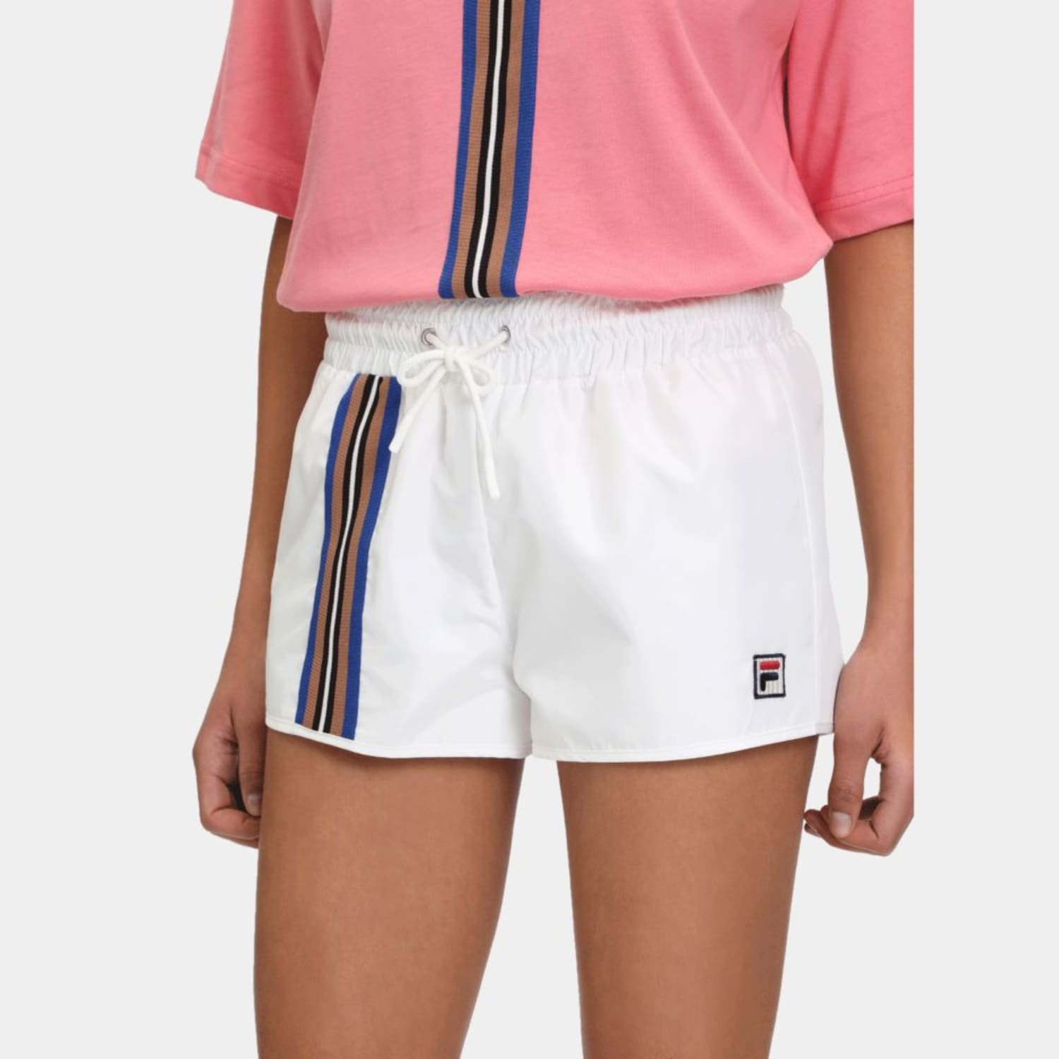 Fila Woven shorts with seven stripes tape detail white Bild 3