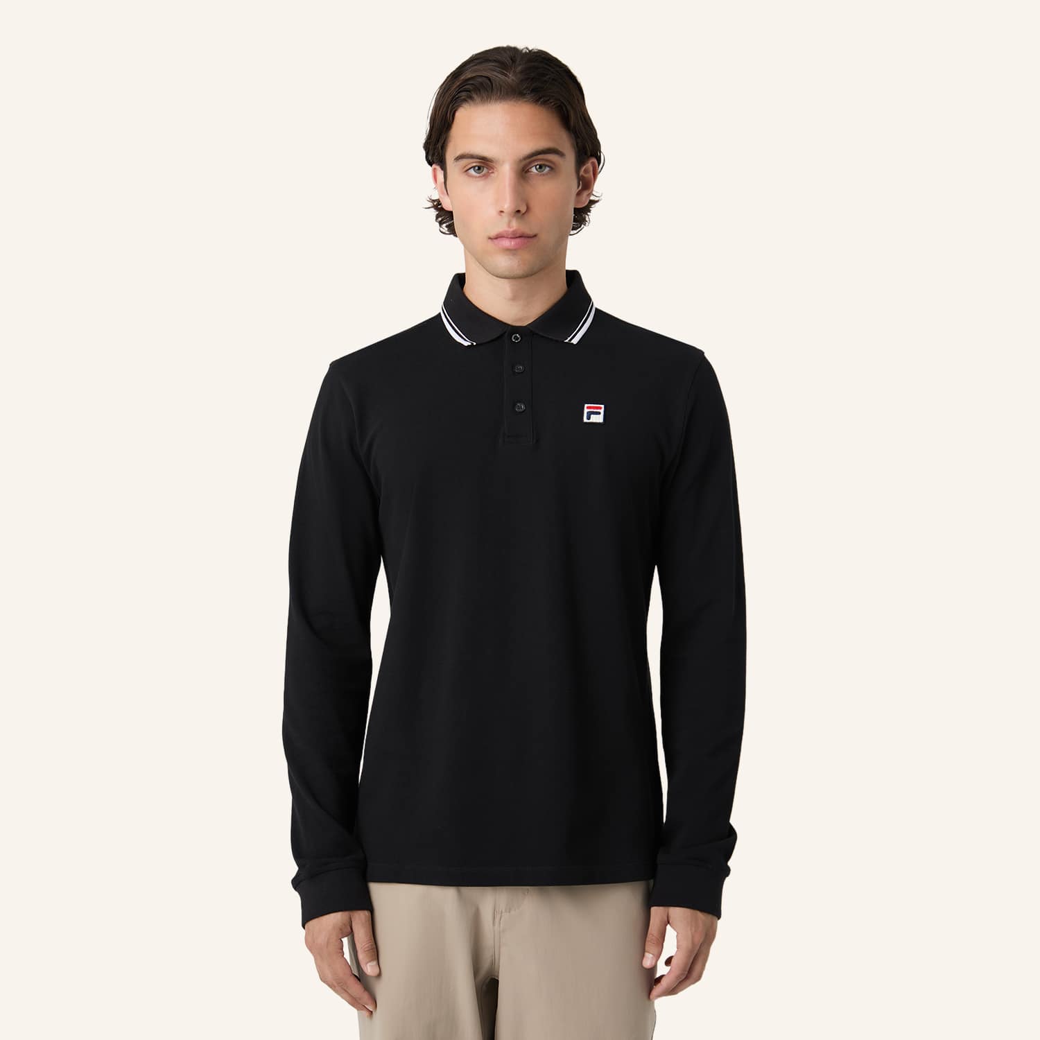 Fila BIELLA regular tipped long sleeve polo shirt Bild 4