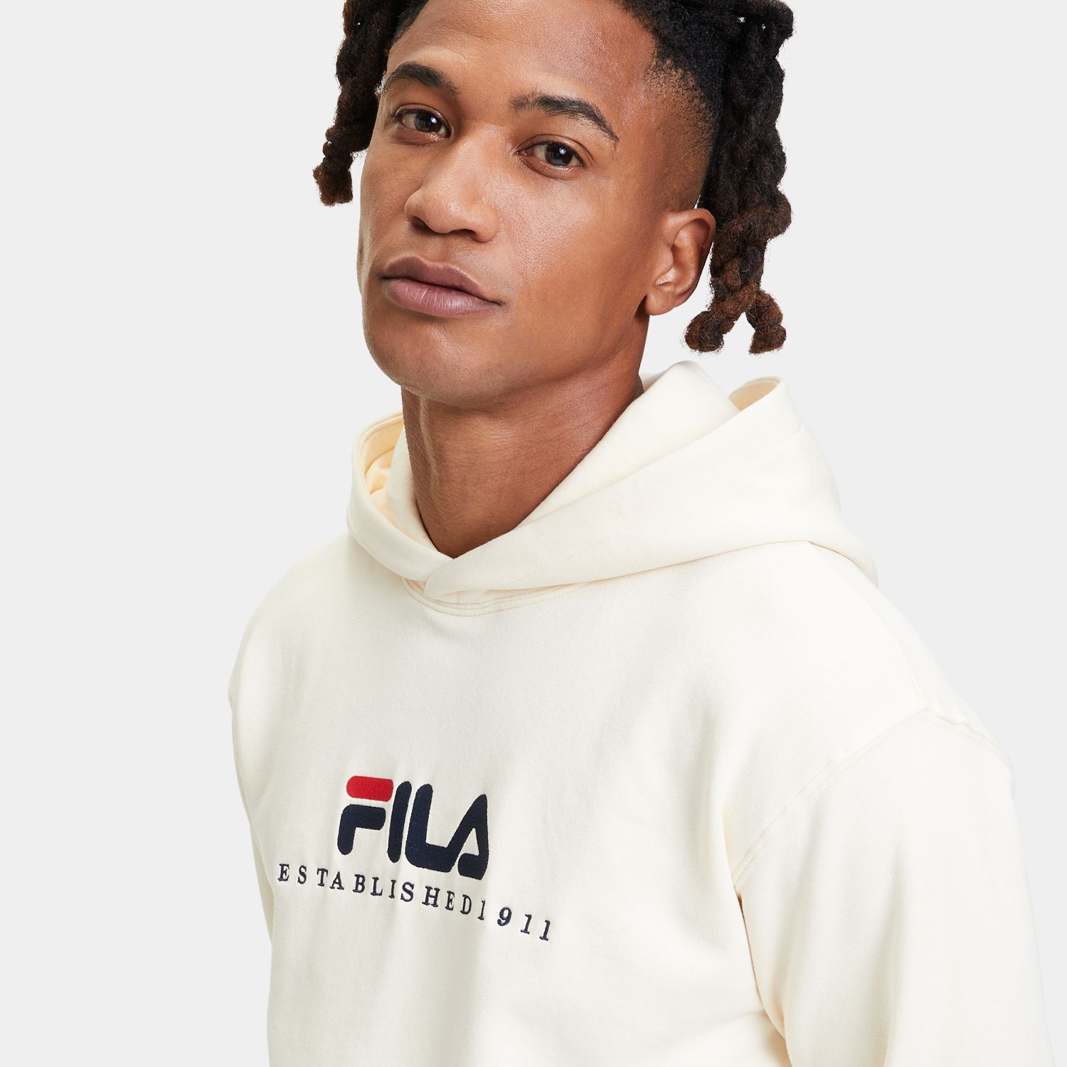 White fila hoodie 2025