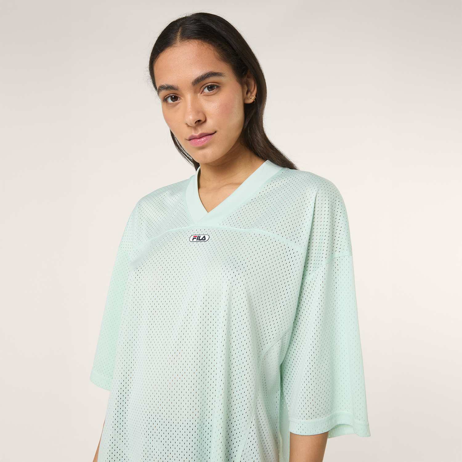 Fila CAPALLE oversized v-neck mesh t-shirt dress Bild 4