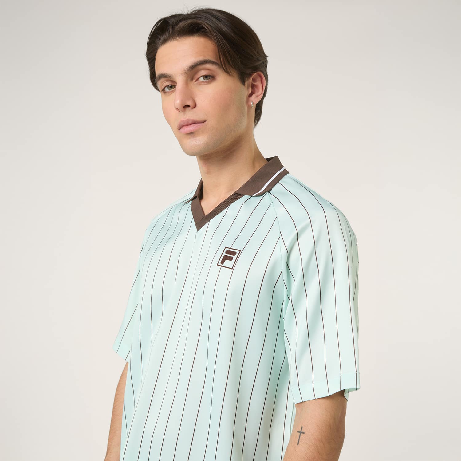 Fila COVERCIANO loose pinstriped satin shirt Bild 4