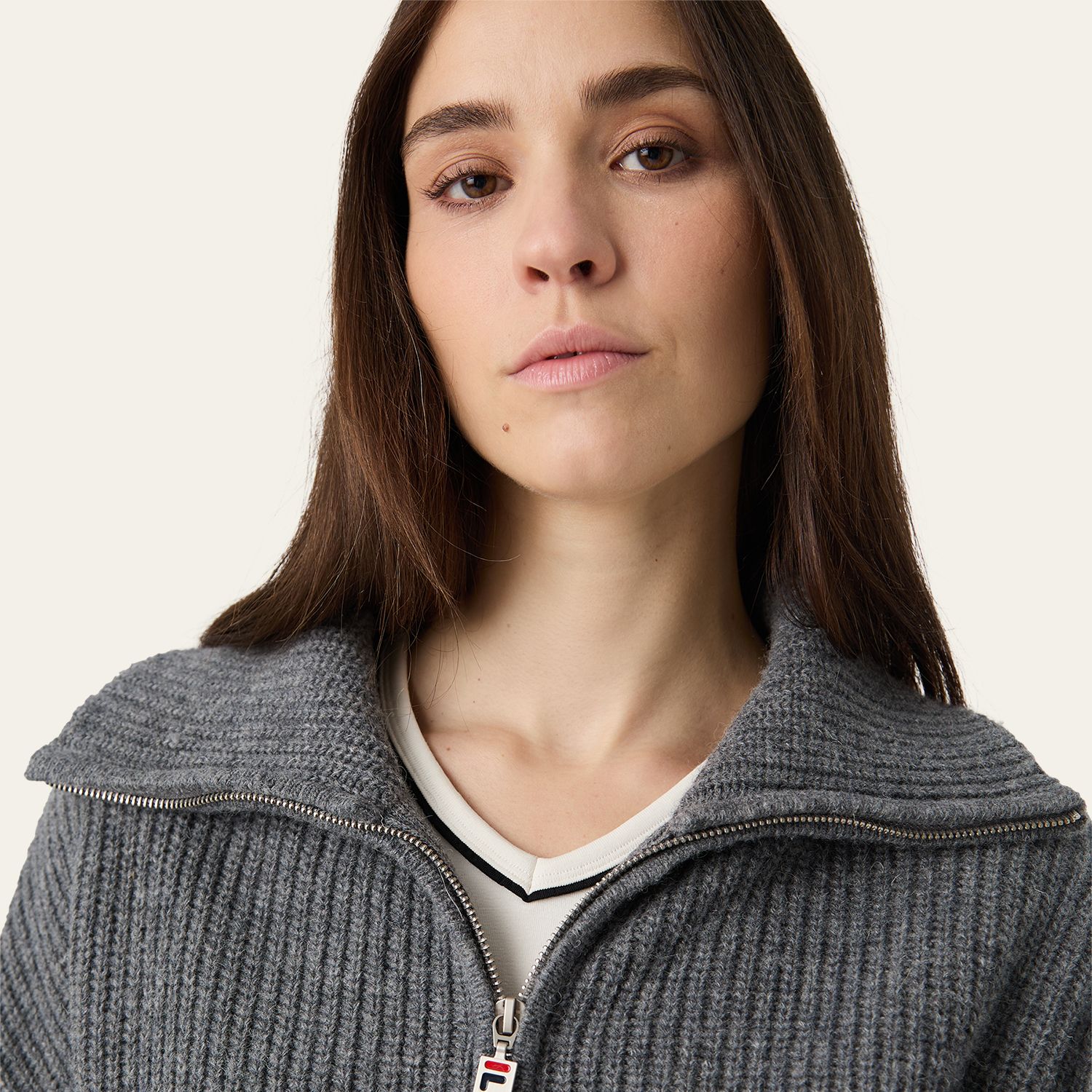 Fila GIOVANNI relaxed high collar full-zip knit sweater Bild 4