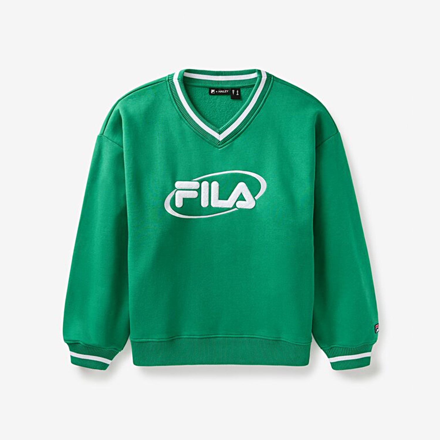 Fila HAILEY BIEBER V-NECK PULLOVER FILA GREEN / WHITE Bild 4